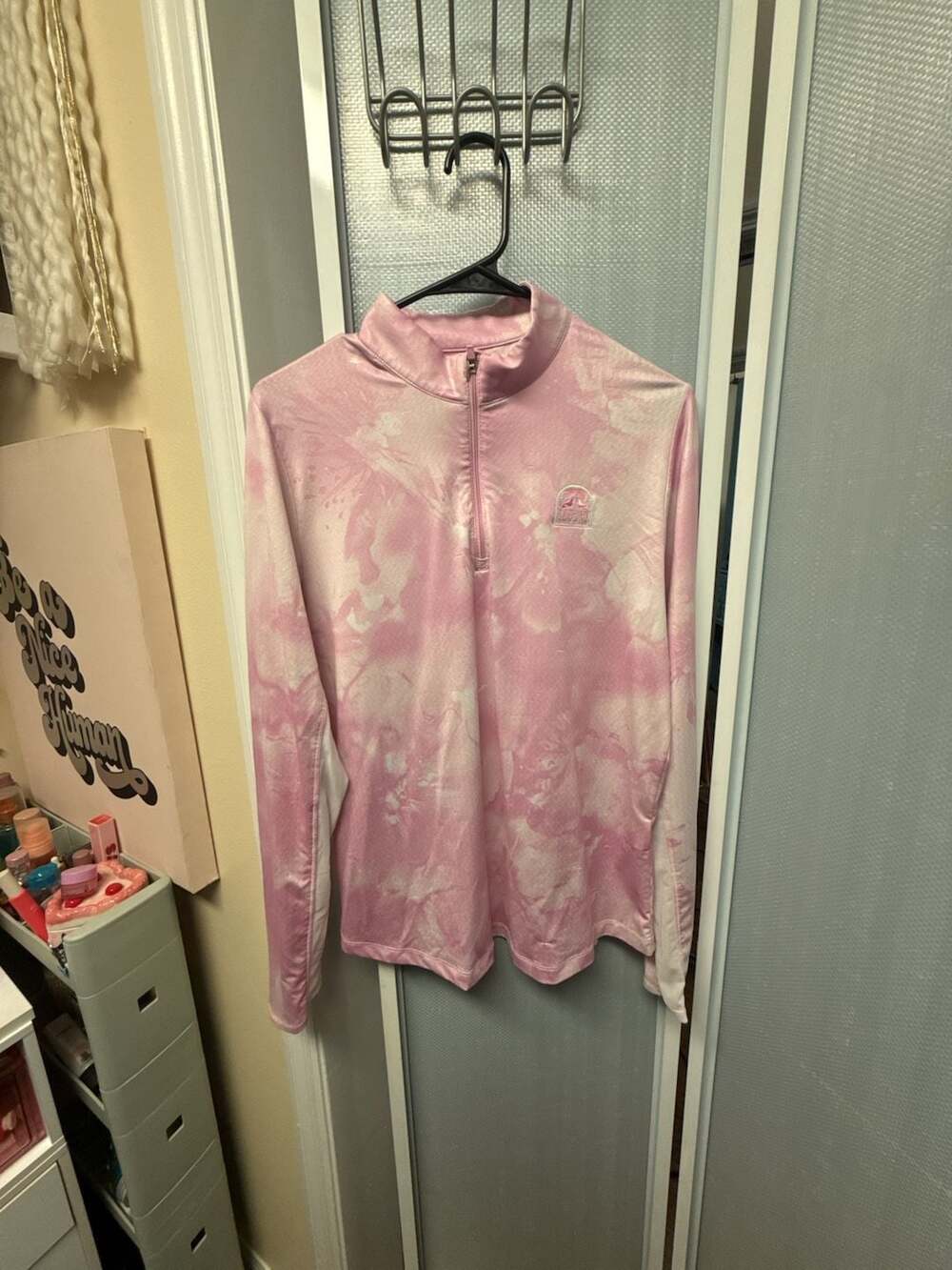 Callaway 1/4 Zip Pullover Size L Pink Tie Dye Golf Top
